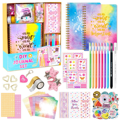 DIY Journal Set for Girls Scrapbook Kit Creative Diary Craft Gift Set with Stickers Pens Washi Tape Birthday V888-ELOSUNG54112
