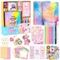 DIY Journal Set for Girls Scrapbook Kit Creative Diary Craft Gift Set with Stickers Pens Washi Tape Birthday V888-ELOSUNG54112