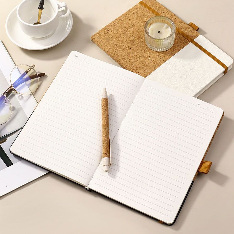 Black Eco-Friendly Cork A5 Notebook Gift Set with Matching Pen Business Journal Office Meeting Writing Gift V888-ELOSUNG54113