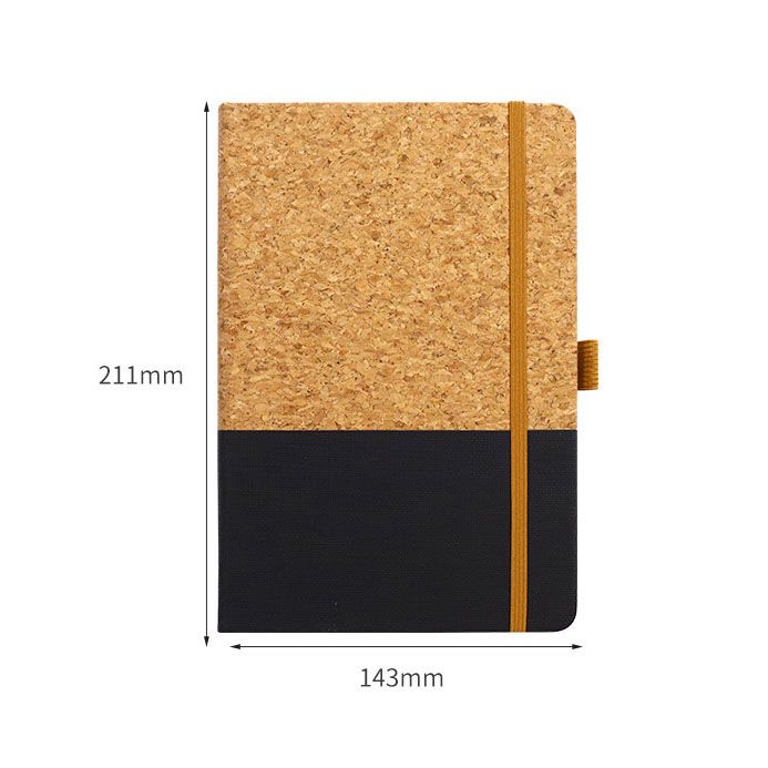 Black Eco-Friendly Cork A5 Notebook Gift Set with Matching Pen Business Journal Office Meeting Writing Gift V888-ELOSUNG54113