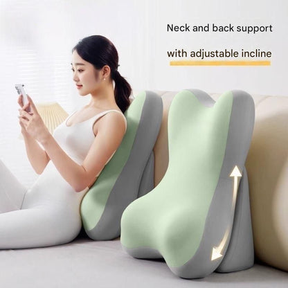 Gray Memory Foam Reading Pillow & Back Support Cushion with Adjustable Wedge, Ergonomic Neck and Lumbar V888-ELOSUNG54157