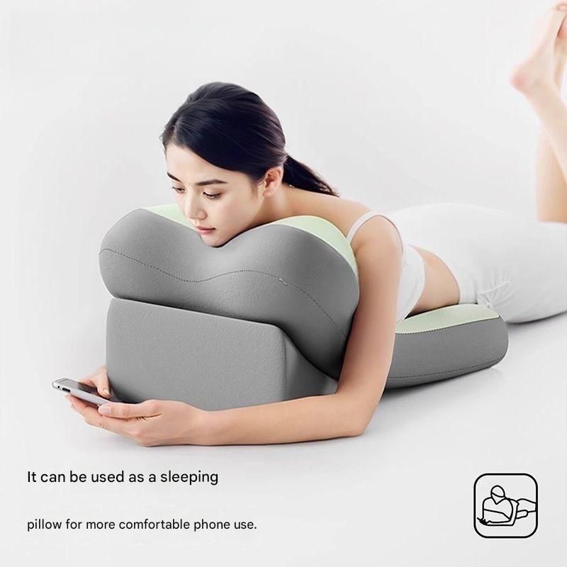 Gray Memory Foam Reading Pillow & Back Support Cushion with Adjustable Wedge, Ergonomic Neck and Lumbar V888-ELOSUNG54157