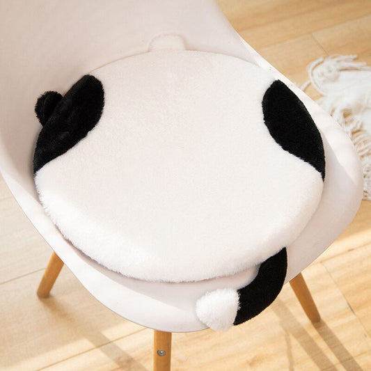 40cm Round Cat-Themed Seat Cushion (Black and White Cat) - Slow-Rebound Memory Foam, Soft Plush, Washable - V888-ELOSUNG54174
