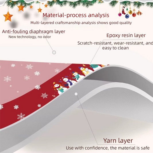 Christmas Waterproof Tablecloth (Reindeer Design) 140 x 140cm - Red festive dining tablecloth; oil-resistant V888-ELOSUNG54209