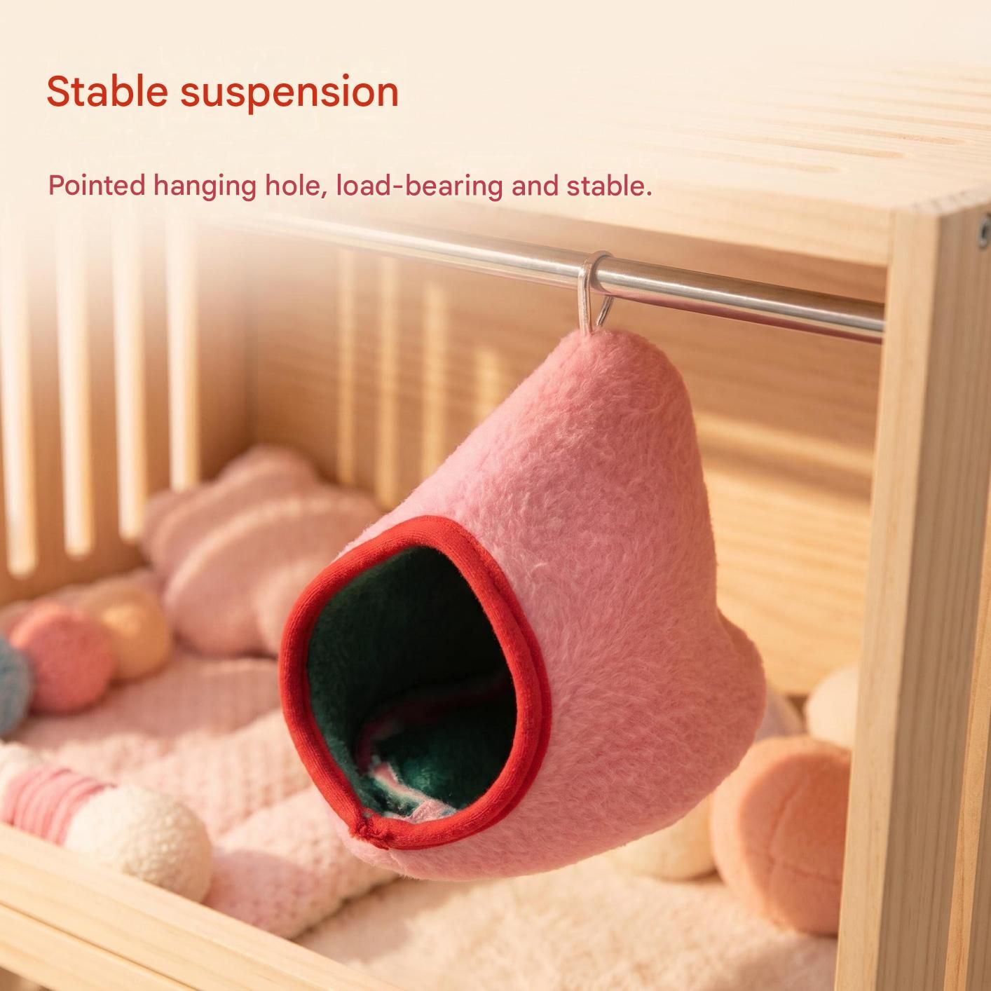 Pink Soft Cozy Hamster Bed Small Pet Sleeping Nest for Winter Guinea Pig, Hamster, Sugar Glider, Safe & Warm V888-ELOSUNG54229