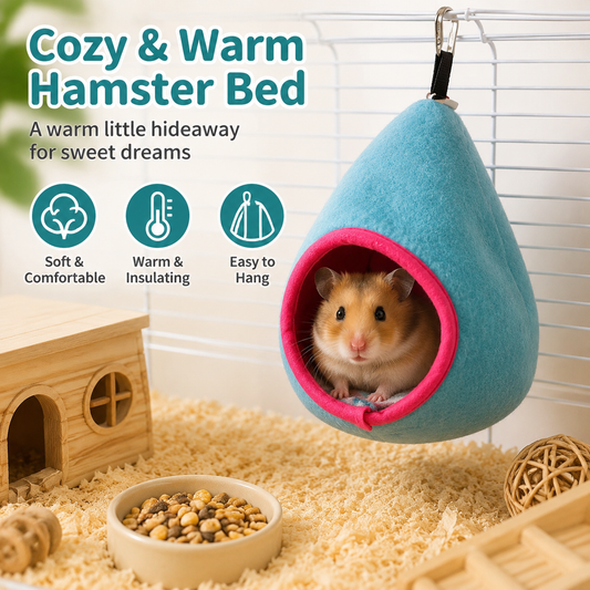 Blue Soft Cozy Hamster Bed Small Pet Sleeping Nest for Winter Guinea Pig, Hamster, Sugar Glider, Safe & Warm V888-ELOSUNG54230