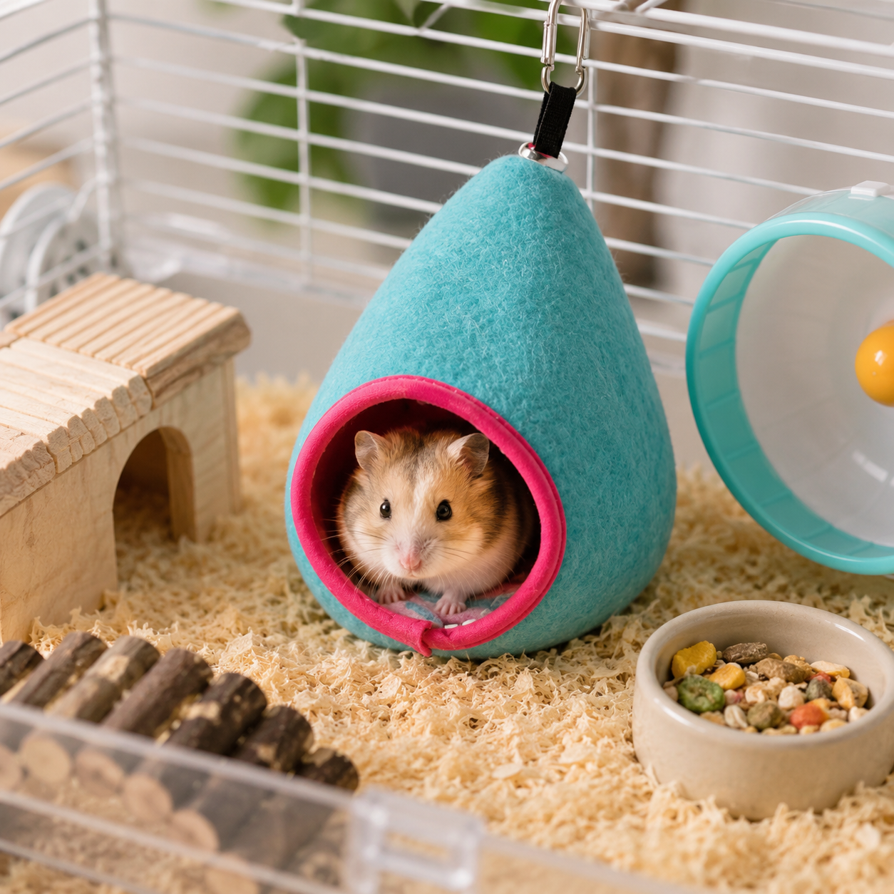 Blue Soft Cozy Hamster Bed Small Pet Sleeping Nest for Winter Guinea Pig, Hamster, Sugar Glider, Safe & Warm V888-ELOSUNG54230