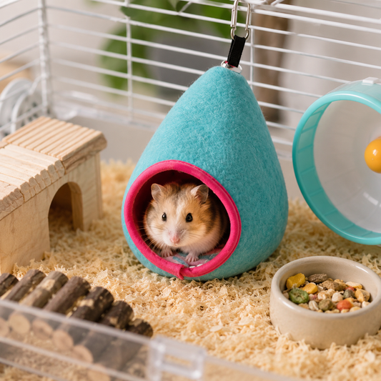 Blue Soft Cozy Hamster Bed Small Pet Sleeping Nest for Winter Guinea Pig, Hamster, Sugar Glider, Safe & Warm V888-ELOSUNG54230