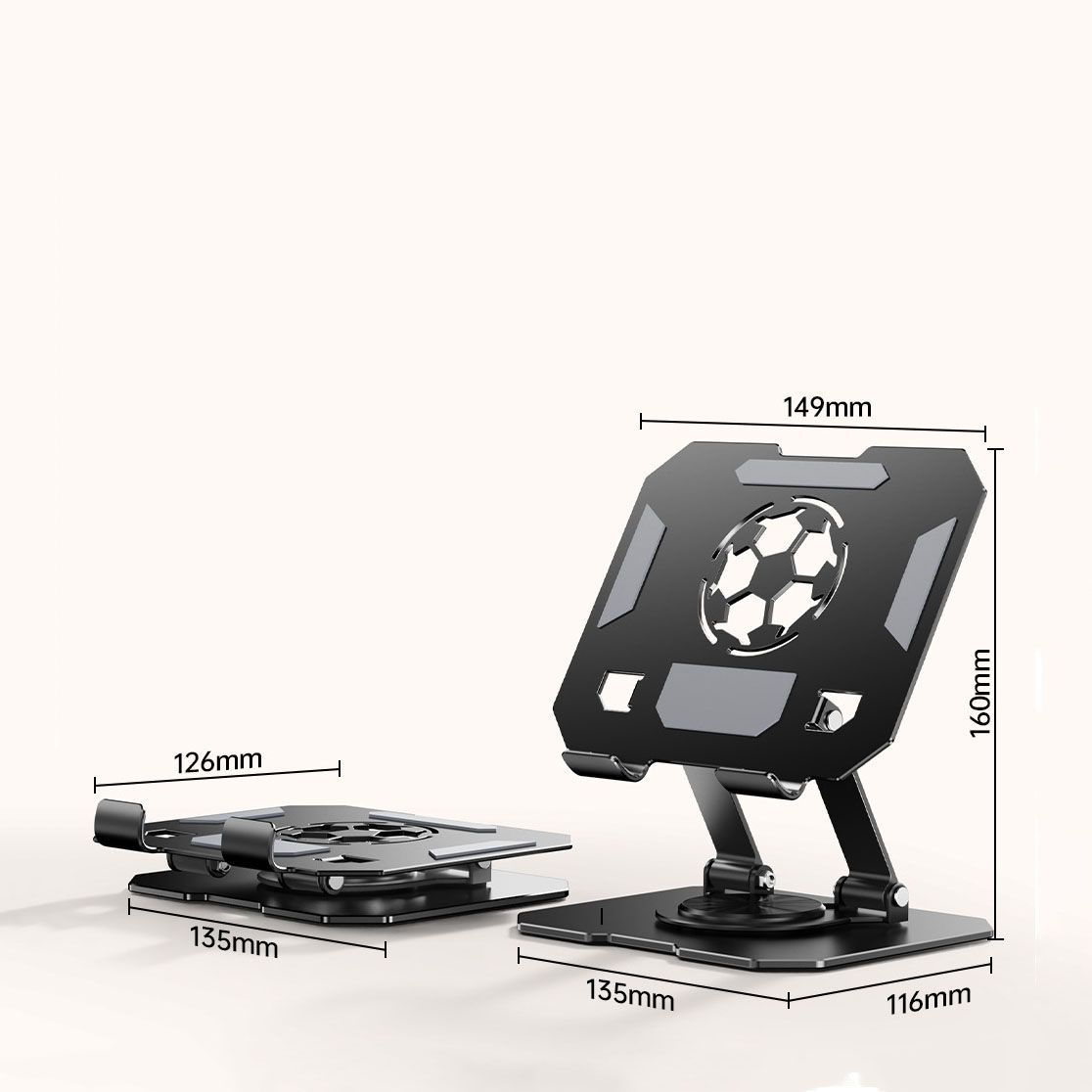 Black 360 Degree Rotating Tablet Stand and Foldable LED Desk Lamp Study Set Adjustable Reading Light with V888-ELOSUNG54236