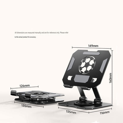 White 360 Degree Rotating Tablet and Phone Stand Adjustable Desktop Holder Foldable Aluminium Alloy Device V888-ELOSUNG54240
