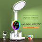 LED Foldable Eye-Caring Reading Desk Lamp with Smart Clock Display, USB Rechargeable Study Light, Pen Holders V888-ELOSUNG54245