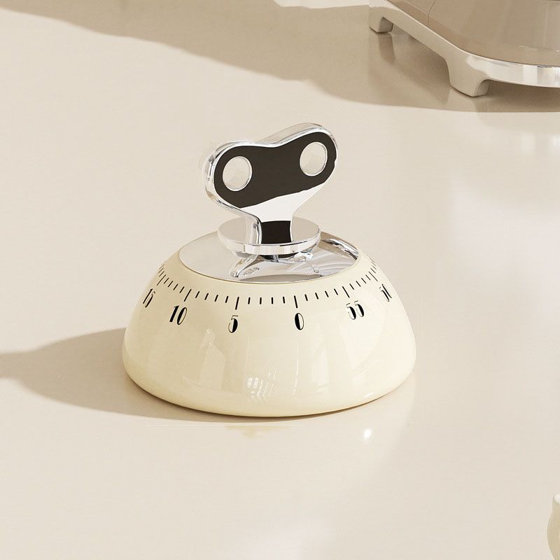 White 60-Minute Magnetic Mechanical Kitchen Timer Countdown Clock for Cooking, Study, Productivity and Time V888-ELOSUNG54248