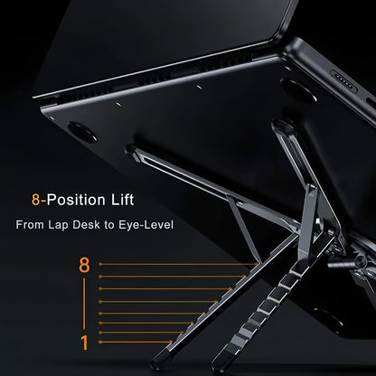 Grayish blue Foldable Magnetic Phone & Tablet Stand Aluminium Alloy Laptop Holder Adjustable Desktop Stand V888-ELOSUNG54249