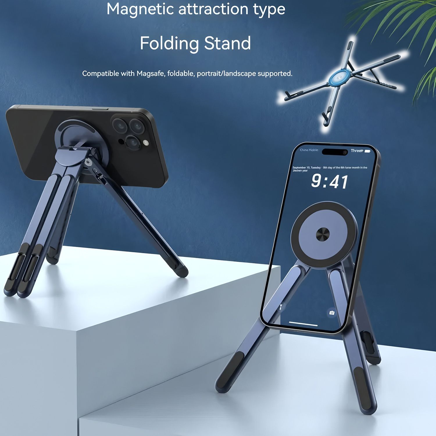 Orange Foldable Magnetic Phone & Tablet Stand Aluminium Alloy Laptop Holder Adjustable Desktop Stand for V888-ELOSUNG54250
