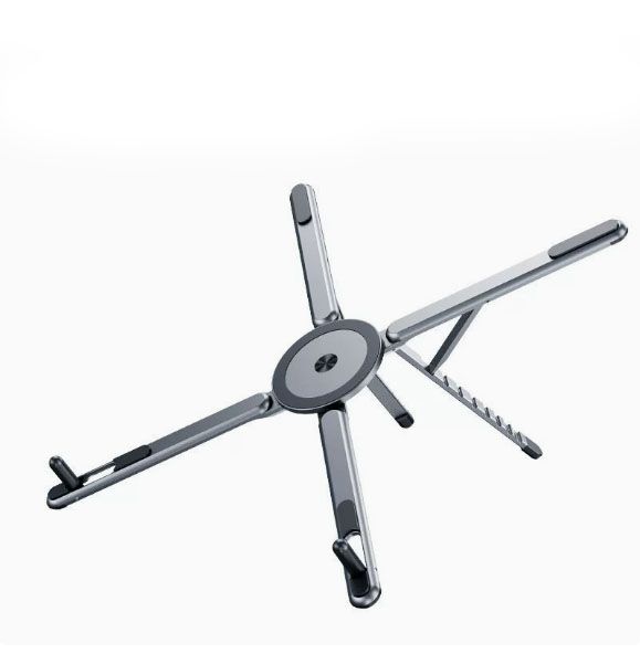 Gray Foldable Magnetic Phone & Tablet Stand Aluminium Alloy Laptop Holder Adjustable Desktop Stand for Mobile V888-ELOSUNG54251