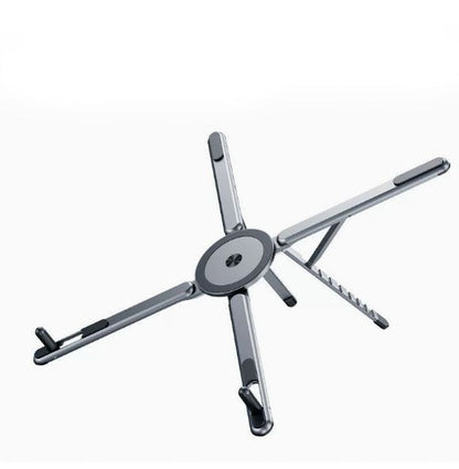 Gray Foldable Magnetic Phone & Tablet Stand Aluminium Alloy Laptop Holder Adjustable Desktop Stand for Mobile V888-ELOSUNG54251