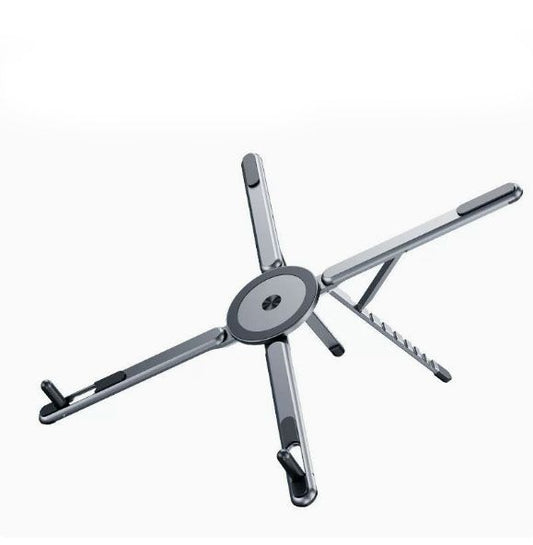 Gray Foldable Magnetic Phone & Tablet Stand Aluminium Alloy Laptop Holder Adjustable Desktop Stand for Mobile V888-ELOSUNG54251