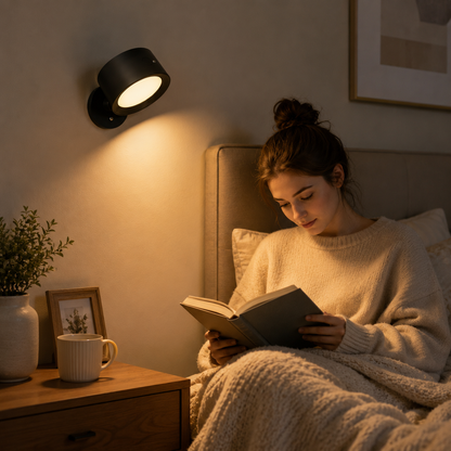 Magnetic RGB LED Wall Light Rechargeable Bedside Reading Lamp 360 degrees Adjustable Wall Sconce with Remote V888-ELOSUNG54252