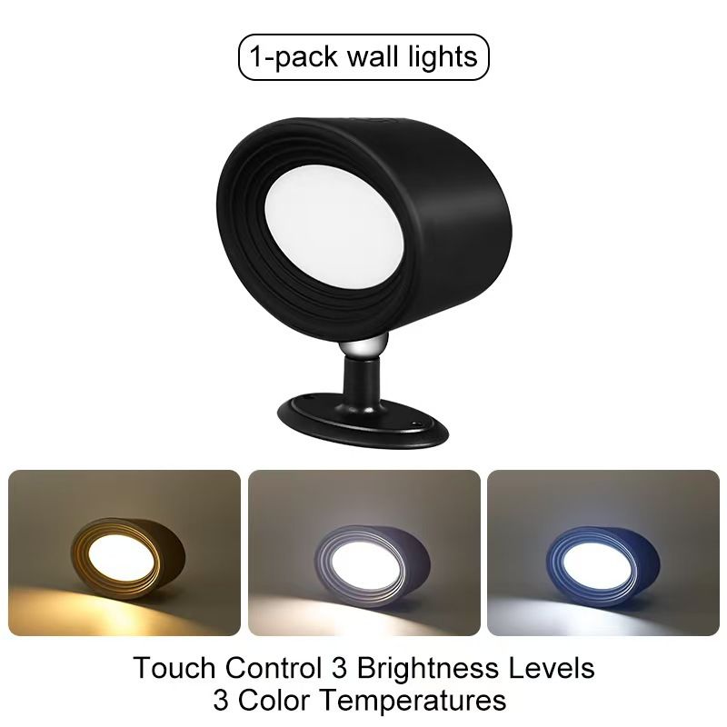 Magnetic RGB LED Wall Light Rechargeable Bedside Reading Lamp 360 degrees Adjustable Wall Sconce with Remote V888-ELOSUNG54252