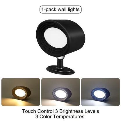 Magnetic RGB LED Wall Light Rechargeable Bedside Reading Lamp 360 degrees Adjustable Wall Sconce with Remote V888-ELOSUNG54252