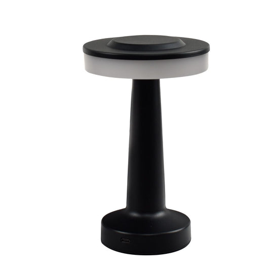 Black Rechargeable UFO Table Lamp Touch Control LED Bedside Night Light, Cordless Mushroom Desk Lamp for V888-ELOSUNG54265