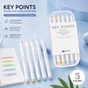 Pastel Dual Tip Highlighter Pen Set 5 Colours with Storage Case, Macaron Mildliner Marker Pens for Study V888-ELOSUNG54270