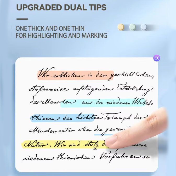 Pastel Dual Tip Highlighter Pen Set 5 Colours with Storage Case, Macaron Mildliner Marker Pens for Study V888-ELOSUNG54270