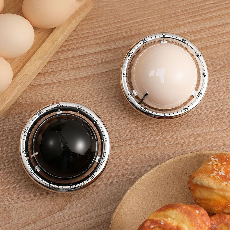 Black Retro Planet Mechanical Kitchen Timer Magnetic Countdown Clock Battery-Free Metal Core Loud Alarm for V888-ELOSUNG54272