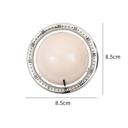 Black Retro Planet Mechanical Kitchen Timer Magnetic Countdown Clock Battery-Free Metal Core Loud Alarm for V888-ELOSUNG54272
