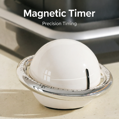 Beige Retro Planet Mechanical Kitchen Timer Magnetic Countdown Clock Battery-Free Metal Core Loud Alarm for V888-ELOSUNG54273
