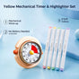 Macaron Pastel Dual-Tip Highlighter & Magnetic Mechanical Timer(Pink) Set - Visual Time Management for Study, V888-ELOSUNG54274