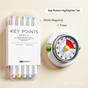 Macaron Pastel Dual-Tip Highlighter & Magnetic Mechanical Timer(White) Set - Visual Time Management for V888-ELOSUNG54276