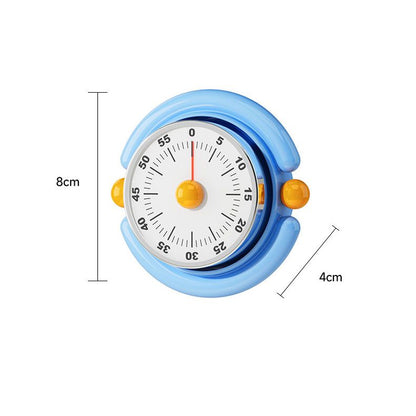 White Visual Mechanical Kitchen Timer with Magnetic Backing - Battery-Free Countdown Alarm for Cooking, Study V888-ELOSUNG54280