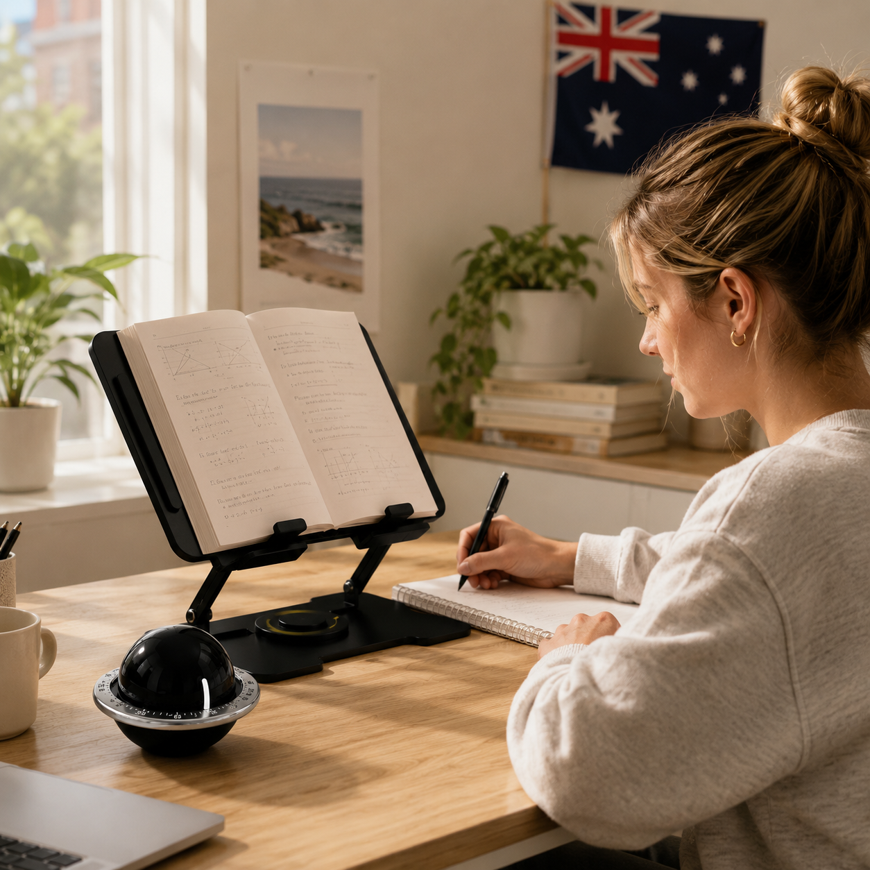 360 degrees Rotating Laptop Stand(Black) & Magnetic Mechanical Timer(Black) Set - Ergonomic Cooling Desk V888-ELOSUNG54285