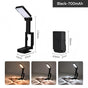 Black Rechargeable LED Clip-On Reading Light - Foldable Portable Mini Book Light with Eye-Caring Lamp for V888-ELOSUNG54294