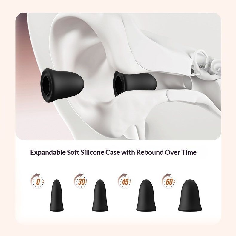 Black Luxury Diamond-Encrusted Noise Reduction Earplugs with Anti-Lost Lanyard - Soft Silicone Sleep & Study V888-ELOSUNG54296