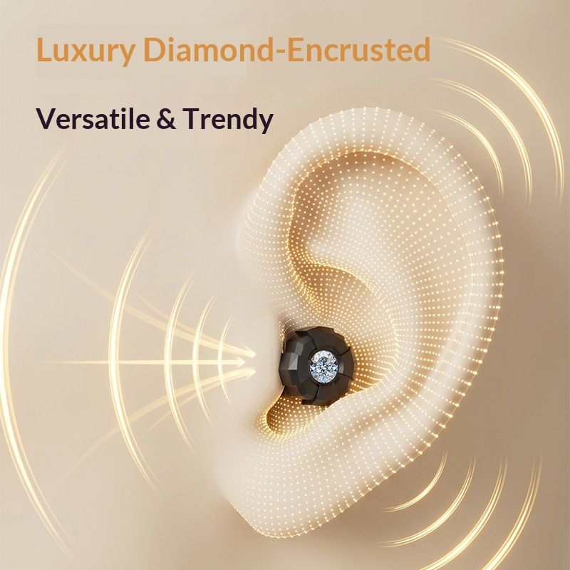 Green Luxury Diamond-Encrusted Noise Reduction Earplugs with Anti-Lost Lanyard - Soft Silicone Sleep & Study V888-ELOSUNG54298