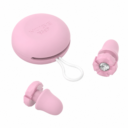 Pink Luxury Diamond-Encrusted Noise Reduction Earplugs with Anti-Lost Lanyard - Soft Silicone Sleep & Study V888-ELOSUNG54299