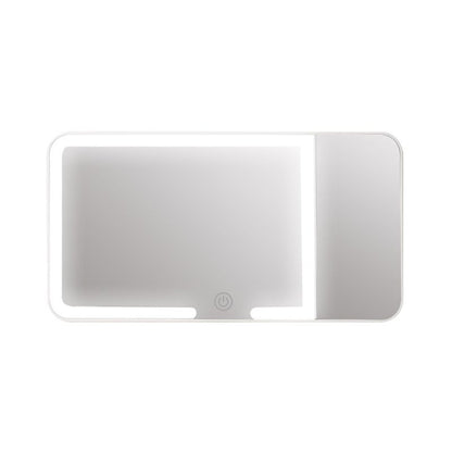 White LED Car Sun Visor Makeup Mirror with 5x Magnification & Touch Lighting - Rechargeable Vanity Mirror for V888-ELOSUNG54300