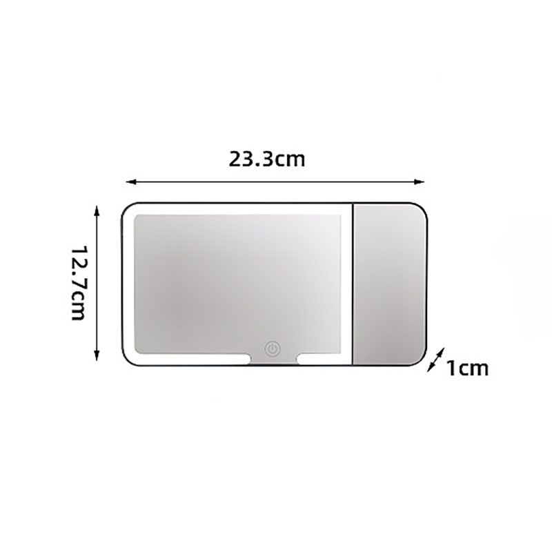 White LED Car Sun Visor Makeup Mirror with 5x Magnification & Touch Lighting - Rechargeable Vanity Mirror for V888-ELOSUNG54300