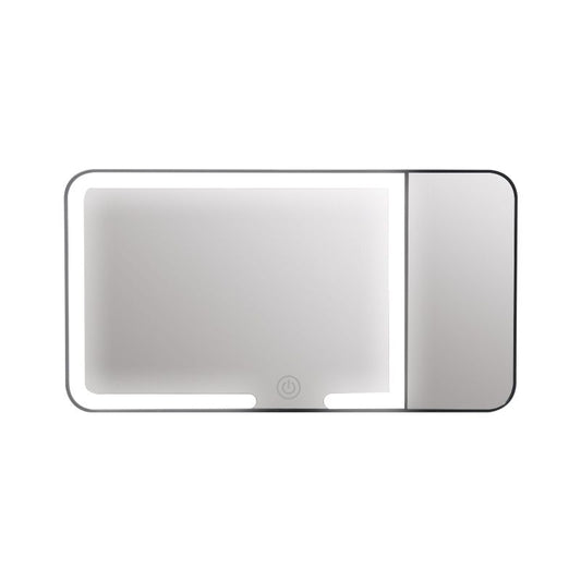 Black LED Car Sun Visor Makeup Mirror with 5x Magnification & Touch Lighting - Rechargeable Vanity Mirror for V888-ELOSUNG54301