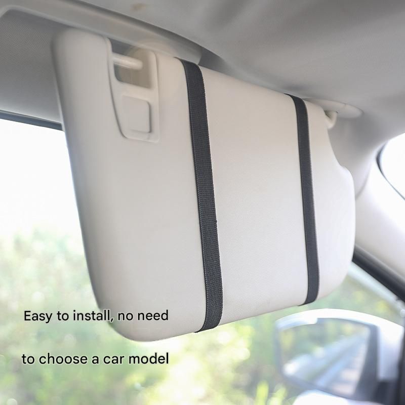 Black LED Car Sun Visor Makeup Mirror with 5x Magnification & Touch Lighting - Rechargeable Vanity Mirror for V888-ELOSUNG54301