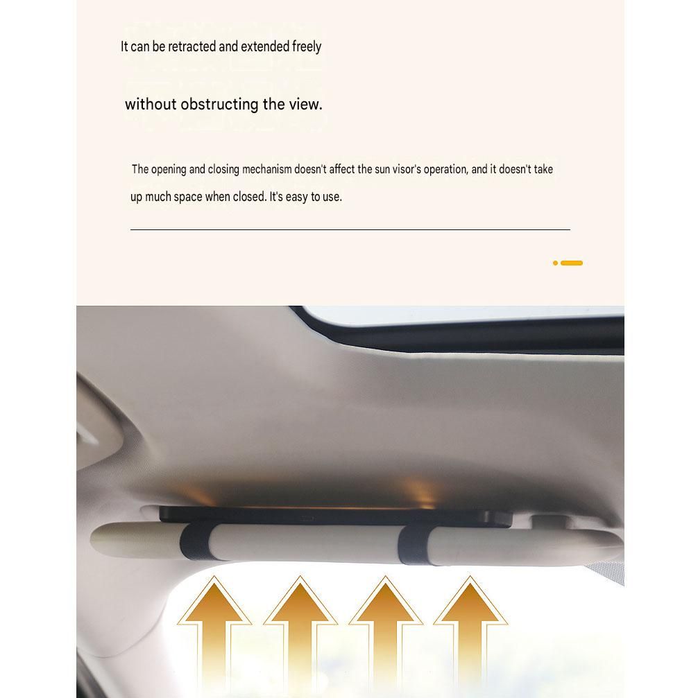 Black LED Car Sun Visor Makeup Mirror with 5x Magnification & Touch Lighting - Rechargeable Vanity Mirror for V888-ELOSUNG54301