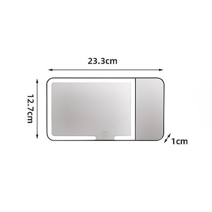 Black LED Car Sun Visor Makeup Mirror with 5x Magnification & Touch Lighting - Rechargeable Vanity Mirror for V888-ELOSUNG54301