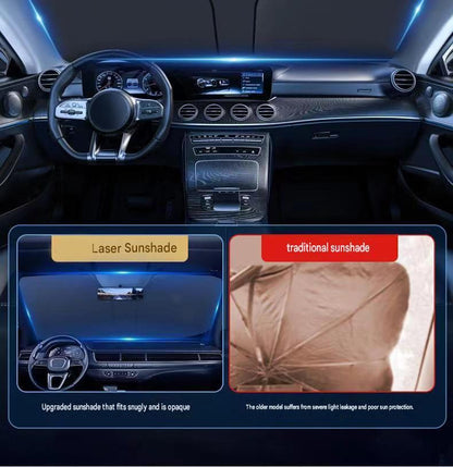 Car windshield sun visor, 55.1 x 27.6 inches, foldable windshield sun visor, UV protection, heat insulation, V888-ELOSUNG543029
