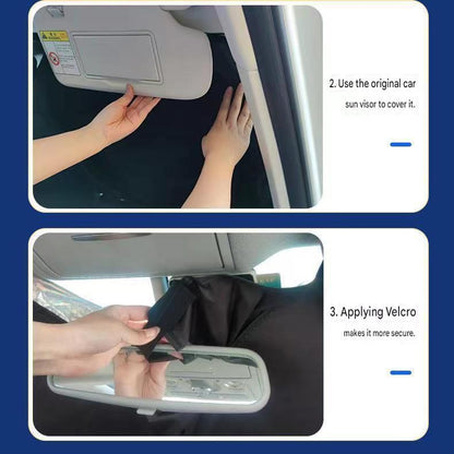 Car windshield sun visor, 55.1 x 27.6 inches, foldable windshield sun visor, UV protection, heat insulation, V888-ELOSUNG543029