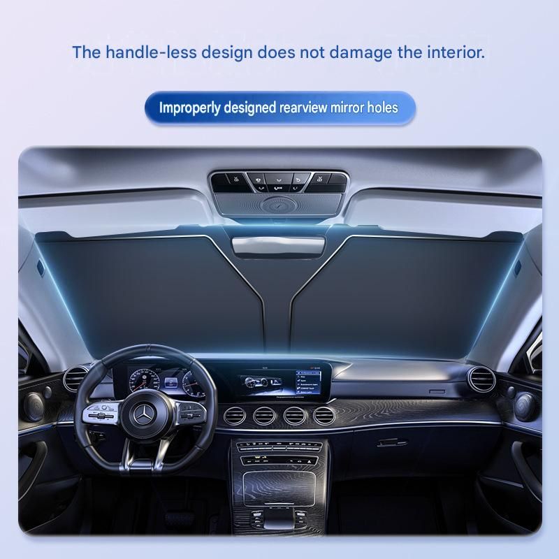 Car windshield sun visor, 55.1 x 27.6 inches, foldable windshield sun visor, UV protection, heat insulation, V888-ELOSUNG543029