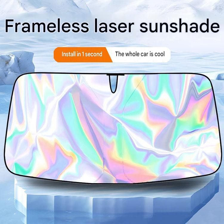 Reflective Car Windshield Sun Shade 57.1 x 31.5 Inch Foldable Front Windshield Sunshade UV Block Heat V888-ELOSUNG543030