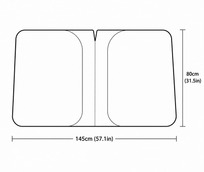 Reflective Car Windshield Sun Shade 57.1 x 31.5 Inch Foldable Front Windshield Sunshade UV Block Heat V888-ELOSUNG543030