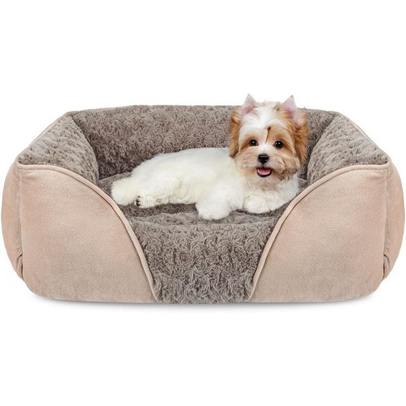 Camel Small & Medium Pet Bed - Washable Rectangle Dog Bed with Bolstered Walls and Anti-Slip Bottom, S V888-ELOSUNG54304